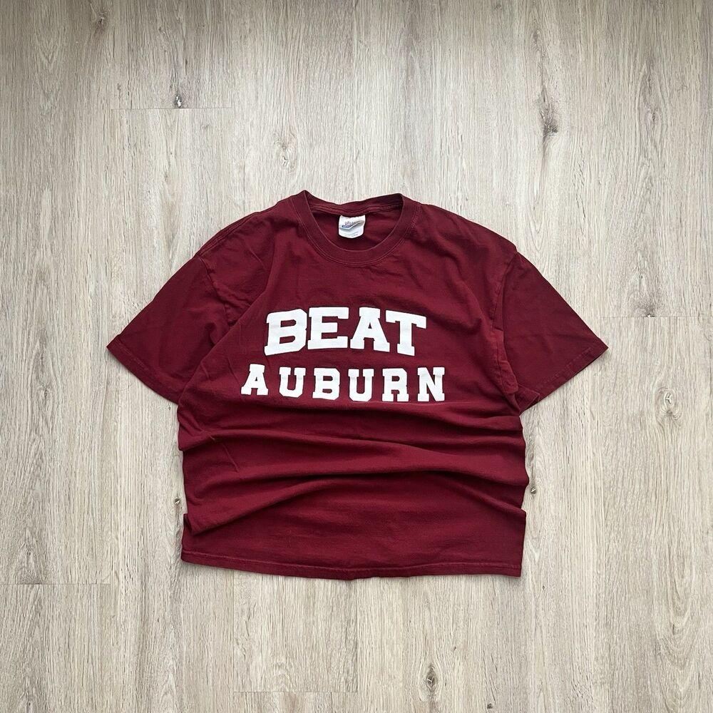 Vintage Y2K Beat Auburn Tigers T Shirt Men's L Red NCAA College Football